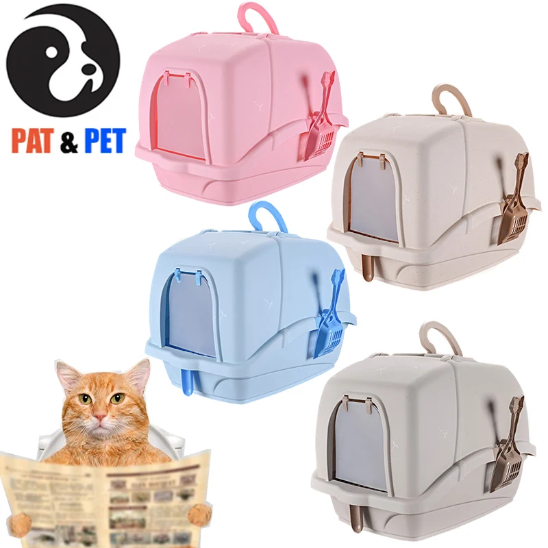 Big Size Cat Litter Box , Easy Clean Fully Enclosed Cat Toilet , Reduce Litter Scatter Up to 95