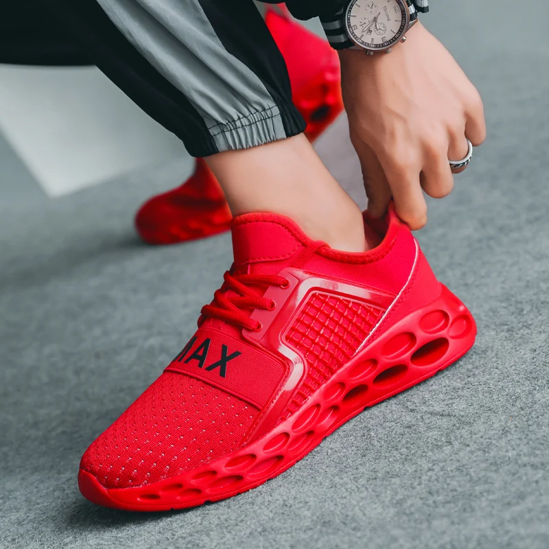 

Men Running Shoes Breathable Mesh Lightweight Outdoor Walking Sneakers Athletic Trainers Zapatillas Male Shoes Plus Size 39-48
