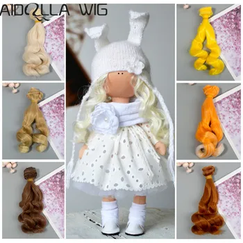 

1pcs 15cm*100CM DIY Doll Wigs Hair High-temperature Synthetic Fiber Handmade Wigs Purple Green Pink Hair Extensions for All Doll