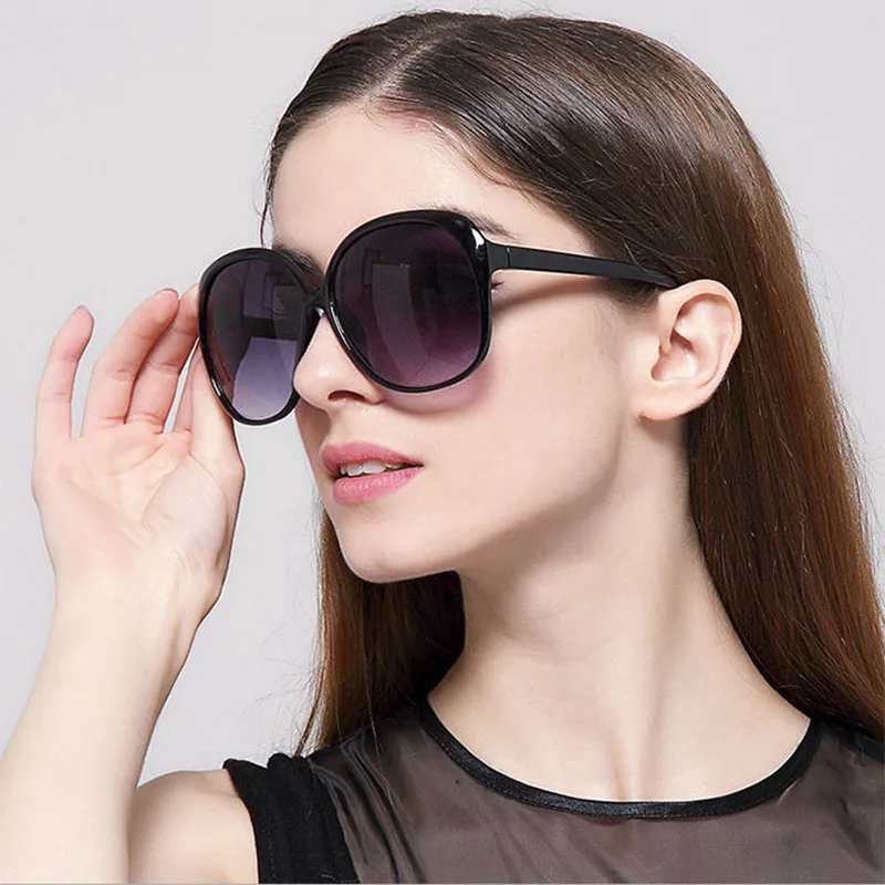 Большие круглые UV400 линзы солнцезащитные очки Модные женские солнцезащитные очки «кошачий глаз» черные красные фиолетовые уличные очки gafas de sol mujer