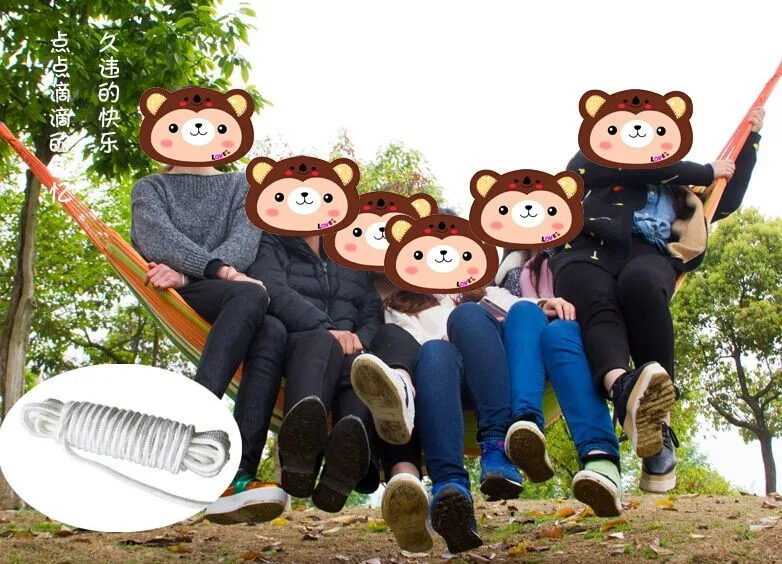 200X100cm Outdoor Multifunction hammock swing rainbow Striped canvas double indoor thickening widened dormitory double hammock