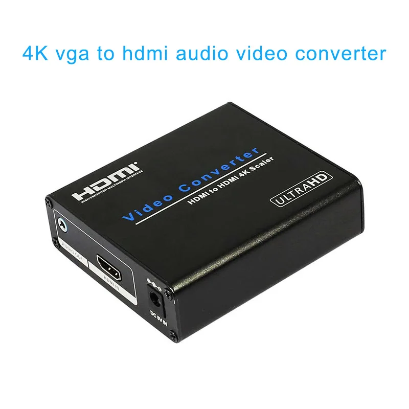 4K HDTV аудио видеомасштабатор VGA к HDMI 4K конвертер аналоговый к цифровому HDMI для ПК ноутбука QJY99