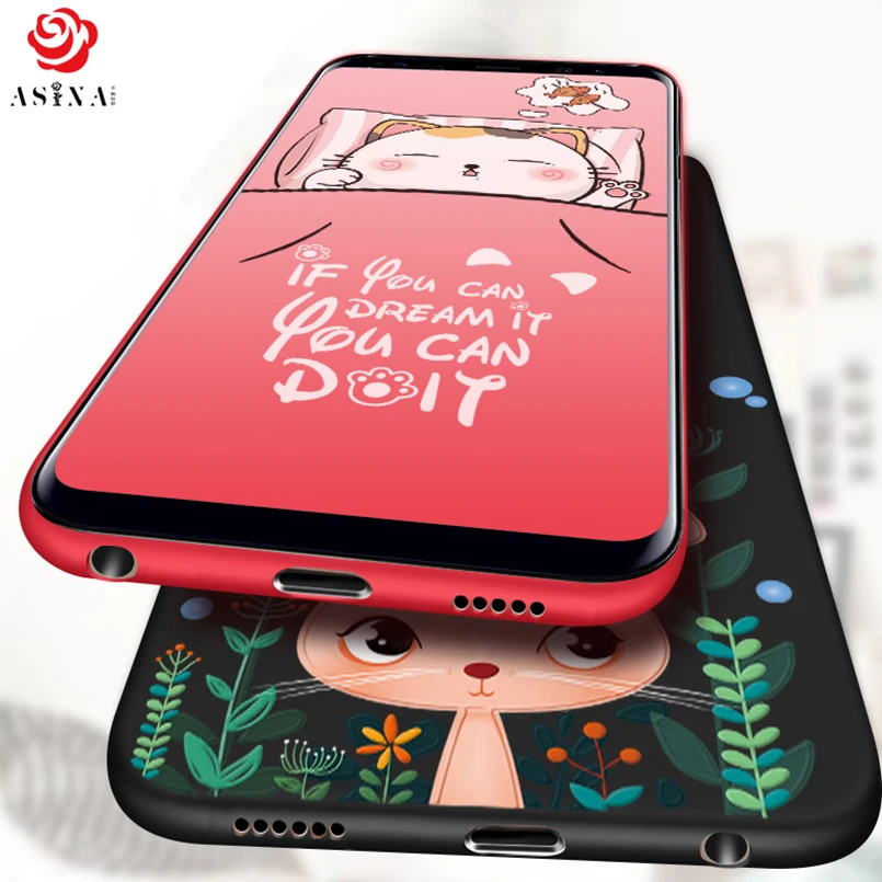 ASINA Cute Cartoon Case For Samsung Galaxy S8 Plus Case Cover 3D Relief Soft Silicone Bumper For Samsung Galaxy S7 Edge S9 Plus