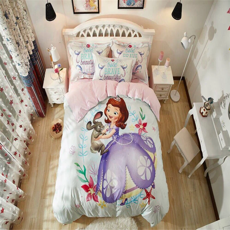 

2019 new Cartoon Girl Princess Bed Cover Bedding Set Twin Queen Duvet Cover Set Girl Gift Child Bedroom Decor