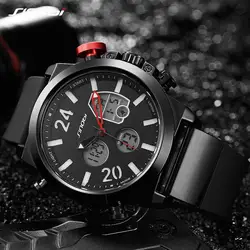 SINOBI Мужская мода спортивный Часы человек кварцевые аналоговые светодиодный часы человек цифровой Военная Униформа Водонепроницаемый