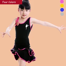 Для девочек детская юбка для танцев; комплект детской Танго, Самба, сальсы, латинских танцев; платье для танцев трико для малыша Танцы Костюмы костюм
