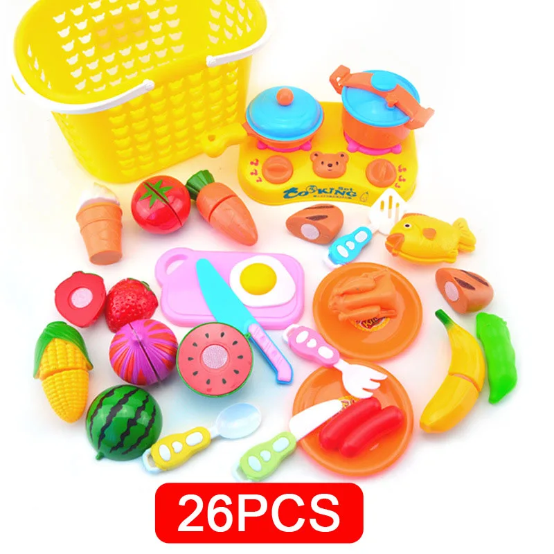NEW Children Kitchen Pretend Play Toys Cutting Fruit Vegetable Food Miniature Play Do House Education Toy Gift for Girl Kid