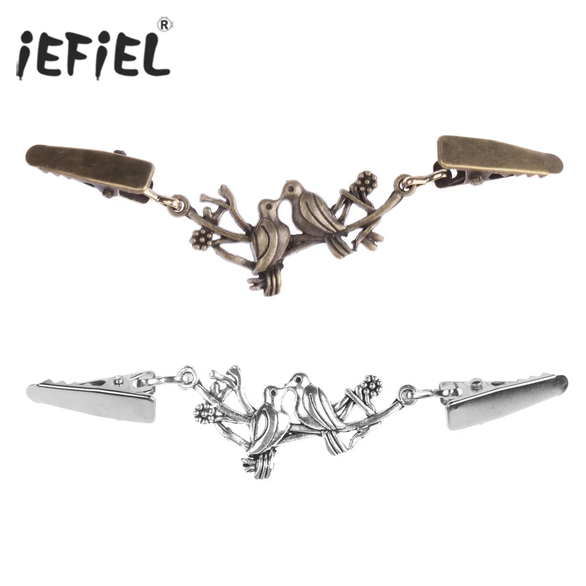 Women Fashion Love Bird Animal Pattern Sweater Shawl Clips Cardigan