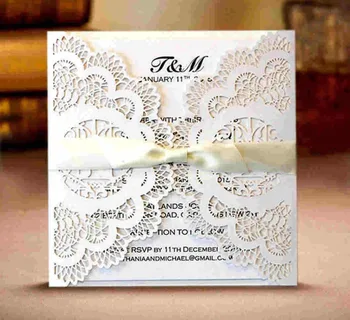 

10 Pieces Vertical Laser Cutting Love Bird Invitation Card Set European Wedding Customizable Content Printing LOGO