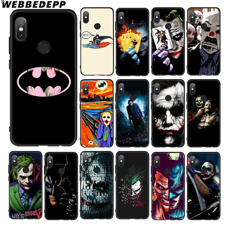 Мягкий чехол WEBBEDEPP Knight Joker Batman для Xiaomi 9 8 SE 6 A1 A2 Lite MIA1 MIA2 MI8 MI6 MAX 3 POCOPHONE F1 |