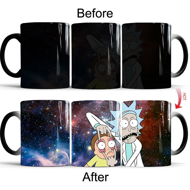 

New Creative Magic Rick and Morty Mug Changing Color Mug Coffee Mugs Cup Moring Milk Cup Mugs Gift For Friends Children Kids