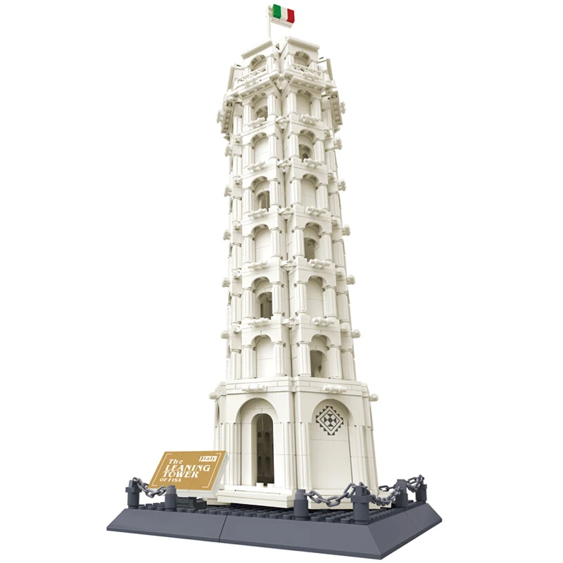

2019 Architecture City Series (1392 pieces) The Leaning Tower of Pisa Model Building Block Sets Brick Classic Kids Toys Gifts