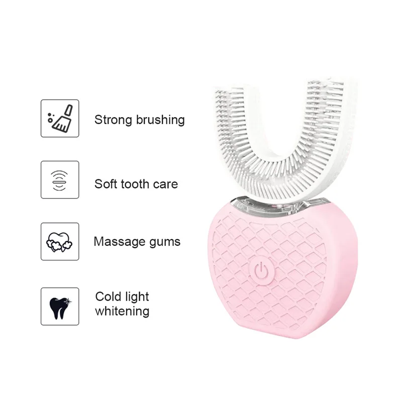 New Electric Toothbrush U-Shape Automatic Sonic Electric Toothbrush 360 Degrees Ultrasonic Teeth Cleaner For Lazy People