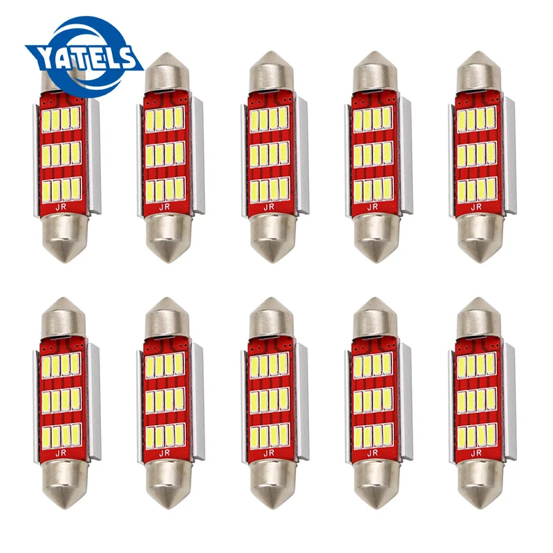 10x31 мм 36 мм/39 мм/41 C5W C10W CANBUS Error Free автомобильный фестонный SMD 4014 светодиодный салона