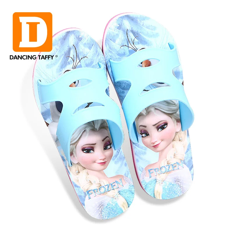 

New Elsa Shoes Girls Slippers Home Cartoon Summer Shoes Children Ice Snow Queen Slippers Princess Kids Flat With Beach Sandals