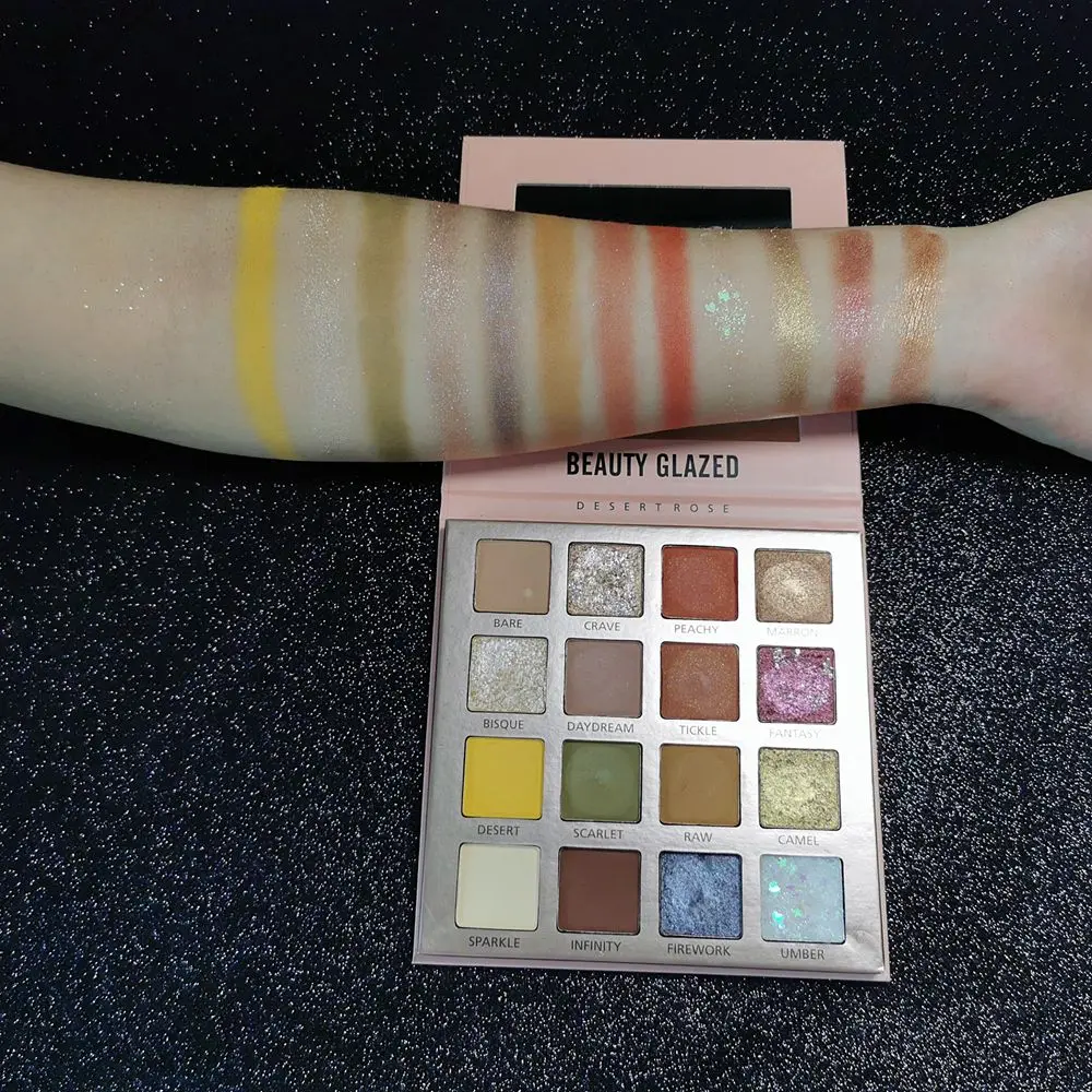 Палетка теней Beauty Glazed для макияжа профессиональная пигментированная блестящая