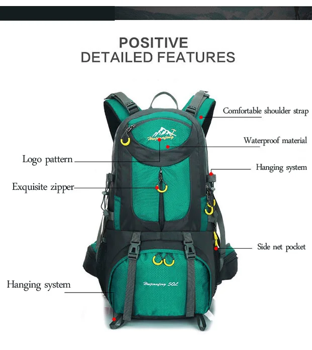 Mochila de Trekking 60l à Prova Dwaterproof Água Esportes Mochila Viagem Escalada Montanha 40l Caminhadas Acampamento Esqui Turista 50l 7 Mochilas escal.