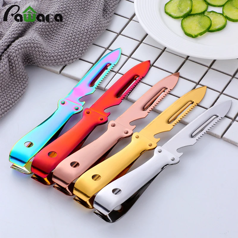 

Multifunction Stainless Steel Fruit Vegetable Cutter Peeler Bottle Opener Fish Scaler Potato Peeler Hair Clip Kitchen Tools