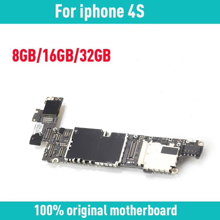 Бесплатный iCloud для iphone 4S материнская плата с полным чипом, оригинальная разблокированная материнская плата для iphone 4S с системой IOS, 8 ГБ 16 ГБ 32 ГБ