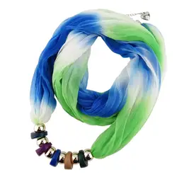 Новинка 2017 года зимняя женская обувь Твердые Шарф Акрил Цепочки и ожерелья подвеска градиент разноцветный шарф