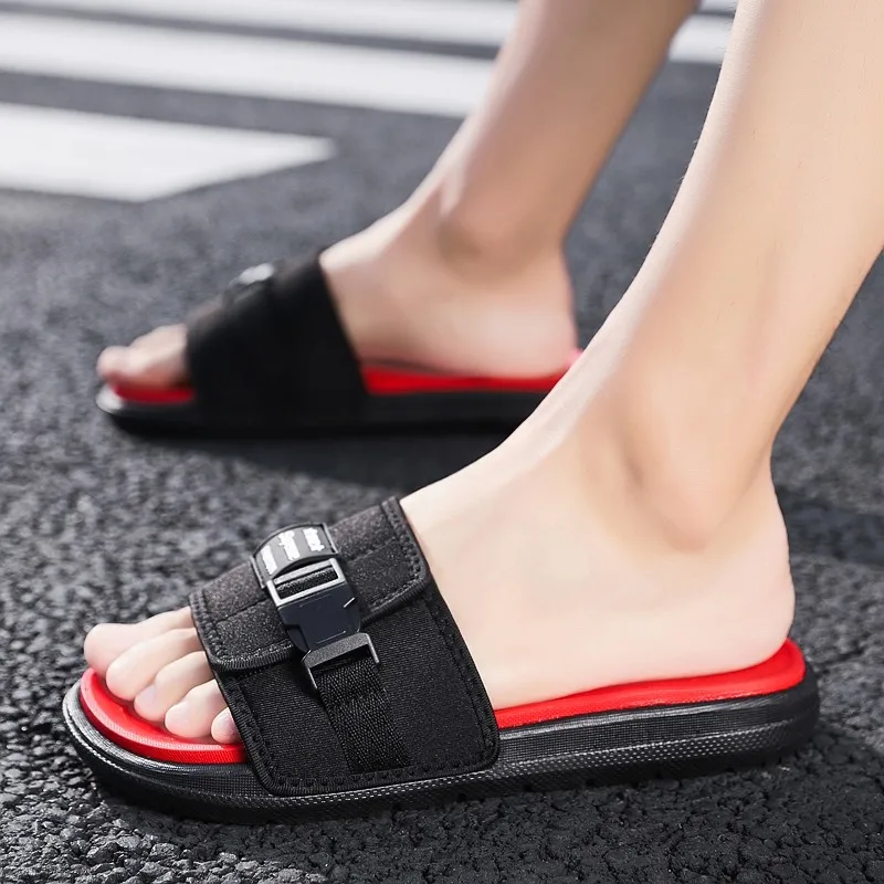 

2019 Summer new men's Slides Casual breathable mesh man slippers Comfortable soft and wearable slippers