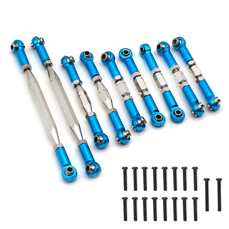 

i Drone RC Car DIY Parts For 1/12 FY01/02/03/04/05/07 9 pieces Metal Adjustable Pull Rod Wltoys 12428 12423 Metal Accessories