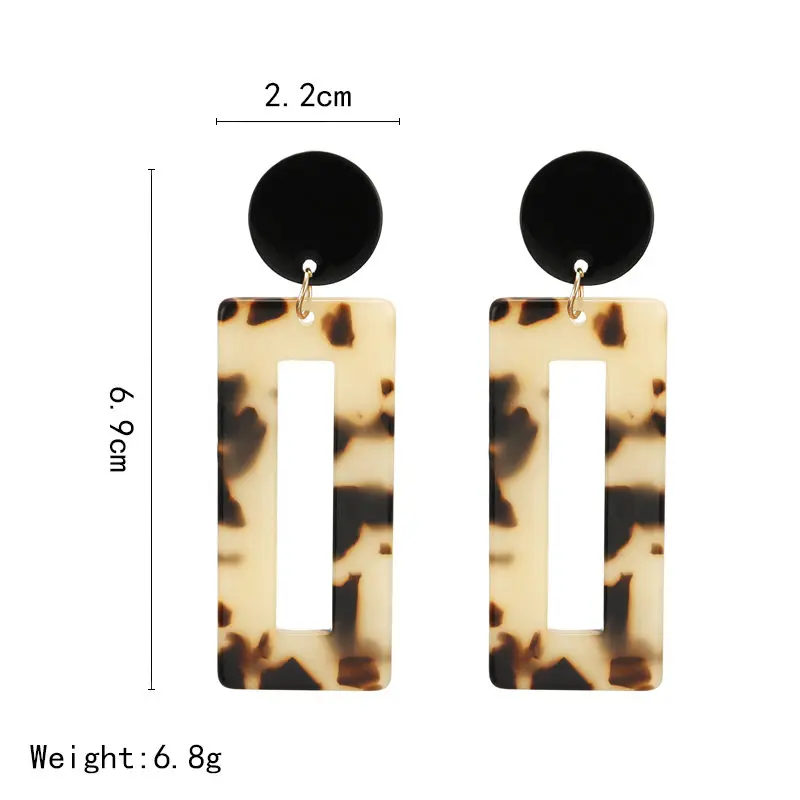 Simple Design Geometric Earrings Square Rectangle Acetic Acid Resin Acrylic Earrings For Women Korean Style Fashion Pendientes