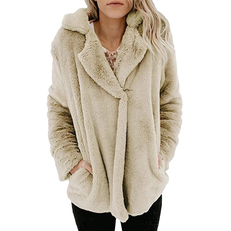 

Hoodies For Women Autumn And Winter Casual Pocket Long Sleeve Pullover Open Front Plush Jacket Coat Dropship L#13