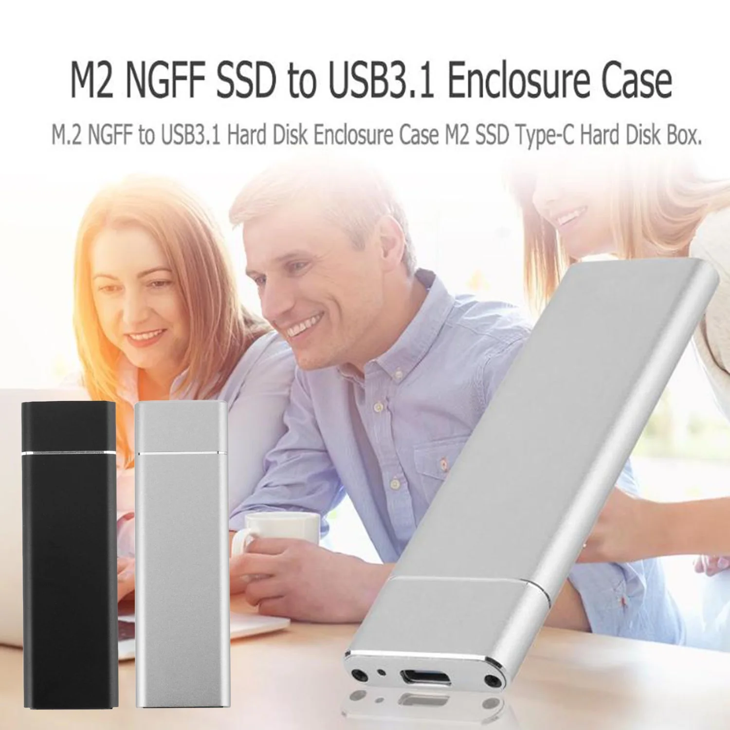 

USB 3.1 Type C to M.2 NGFF SSD Adapter External Hard Drive Hard Disk Storage Box Case Enclosure for 2230 2242 2260 2280