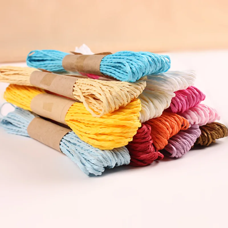 11 Colors 110M 2mm Raffia Paper Cord Ropes for Children DIY Handmade