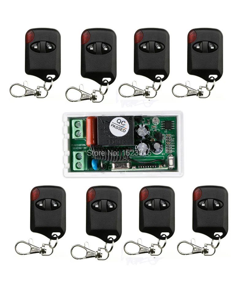 

most simple wiring 220V 1CH Wireless Remote Control Switch System 1*Receiver +8*Transmitters for Appliances Gate Garage Door