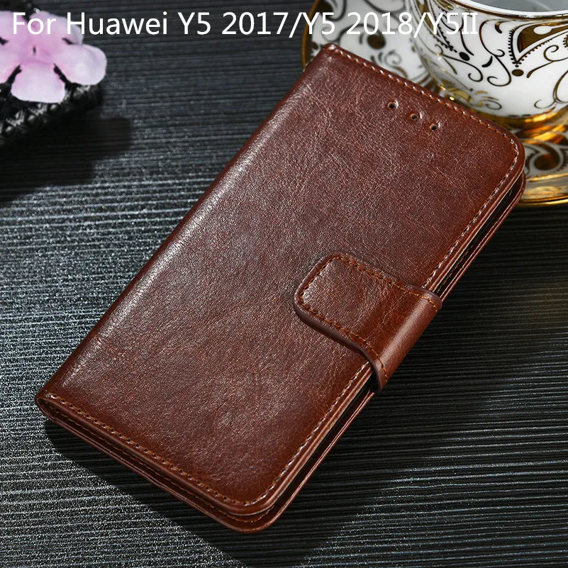 Fundas чехол для huawei Y5 2017 2018 Y5II из искусственной кожи Винтаж кошелек флип-чехол