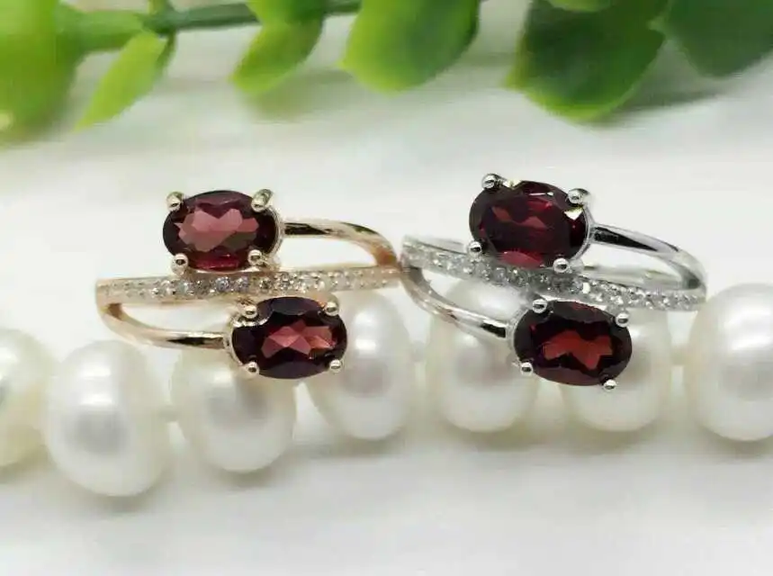 Natural red garnet gem font b Ring b font Natural gemstone font b ring b font