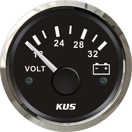 KUS DN52mm черный/белый вольтметр 18-32 V(PN: KY13001/KY13101