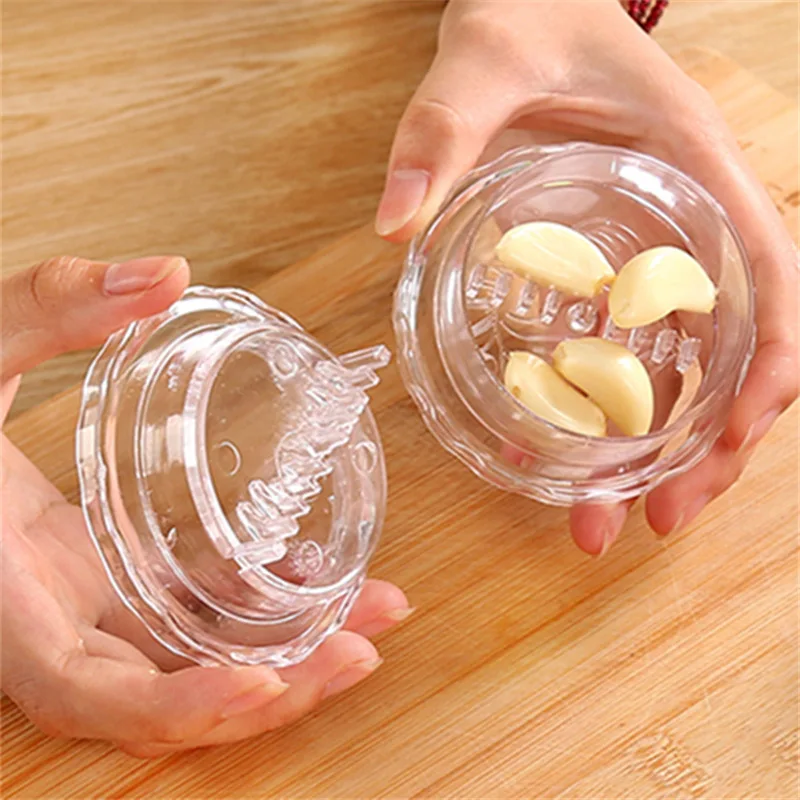 

Practical Garlic Crusher Press Grater Slicer Eco-Friendly Plastic Blue Transparent Kitchen Creative Gadgets