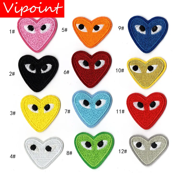 

VIPOINT embroidery love heart patches eyes patches badges applique patches for clothing ZK-220