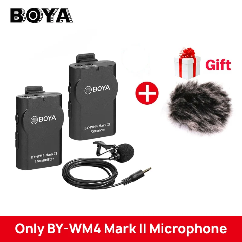 BOYA WM4 Pro II BY-WM6/BY-WM5/BY-WM8 UHF Беспроводная микрофонная система всенаправленный петличный микрофон для ENG EFP DV DSLR - Цвет: Only WM4 Mark II