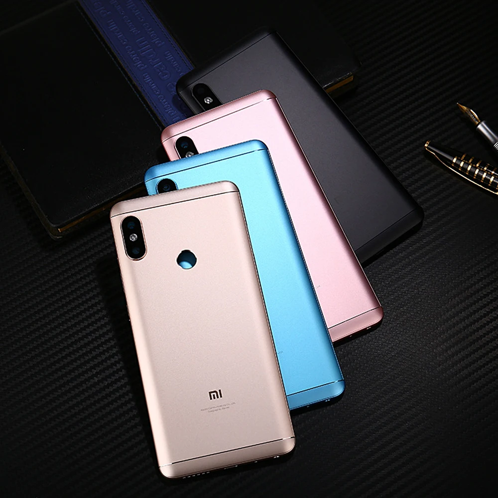

New Spare Parts Housings For Xiaomi Redmi Note 5 Pro Door Housing Back Battery Cover+Side Buttons+Camera Flash Lens Replacement