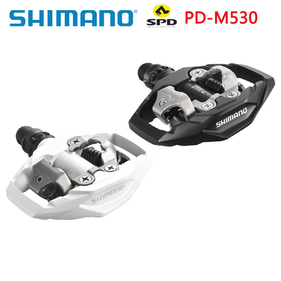 SHIMANO PD-M530 педаль SPD MTB Trail контактные педали с бусами включают SM-SH51 оригинальной коробке Черный Белый велосипед аксессуары