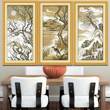 

Joy Sunday Moonlight multi-picture DMC threads Counted Chinese Cross Stitch Kits printed Cross-stitch set Embroidery Needlework