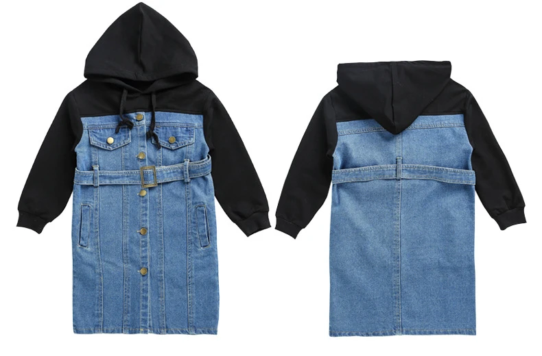 2018 New Casual Girl Dresses Fashion Spring Autumn Long Sleeve Children Clothing Teen Hooded Denim Kids Dress For Girls 14 Years (18)