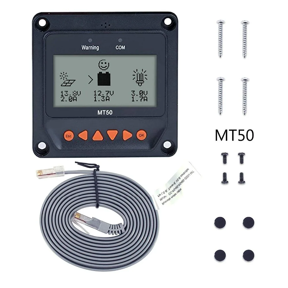 MT-50 Remote Meter Controlador solar Pantalla LCD remota Remote Meter remoto para TRACER A BN Viewstar