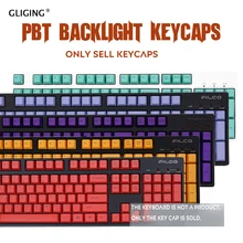 108 Keys PBT Russian/English Languag Keyscaps Backlight Keys DIY Replacement For Cherry MX Mechanical Keyboard Key Cap Switches