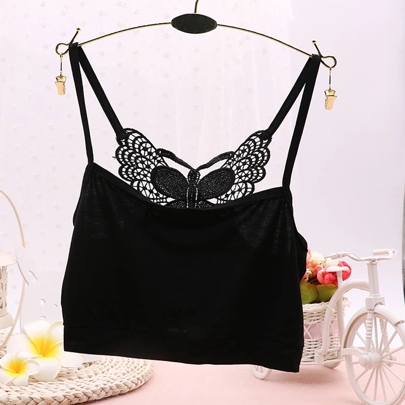 

New Solid White Black Wrapped chest Hollow Bow Charming Women Wild Sexy Thin Camisole Tanks