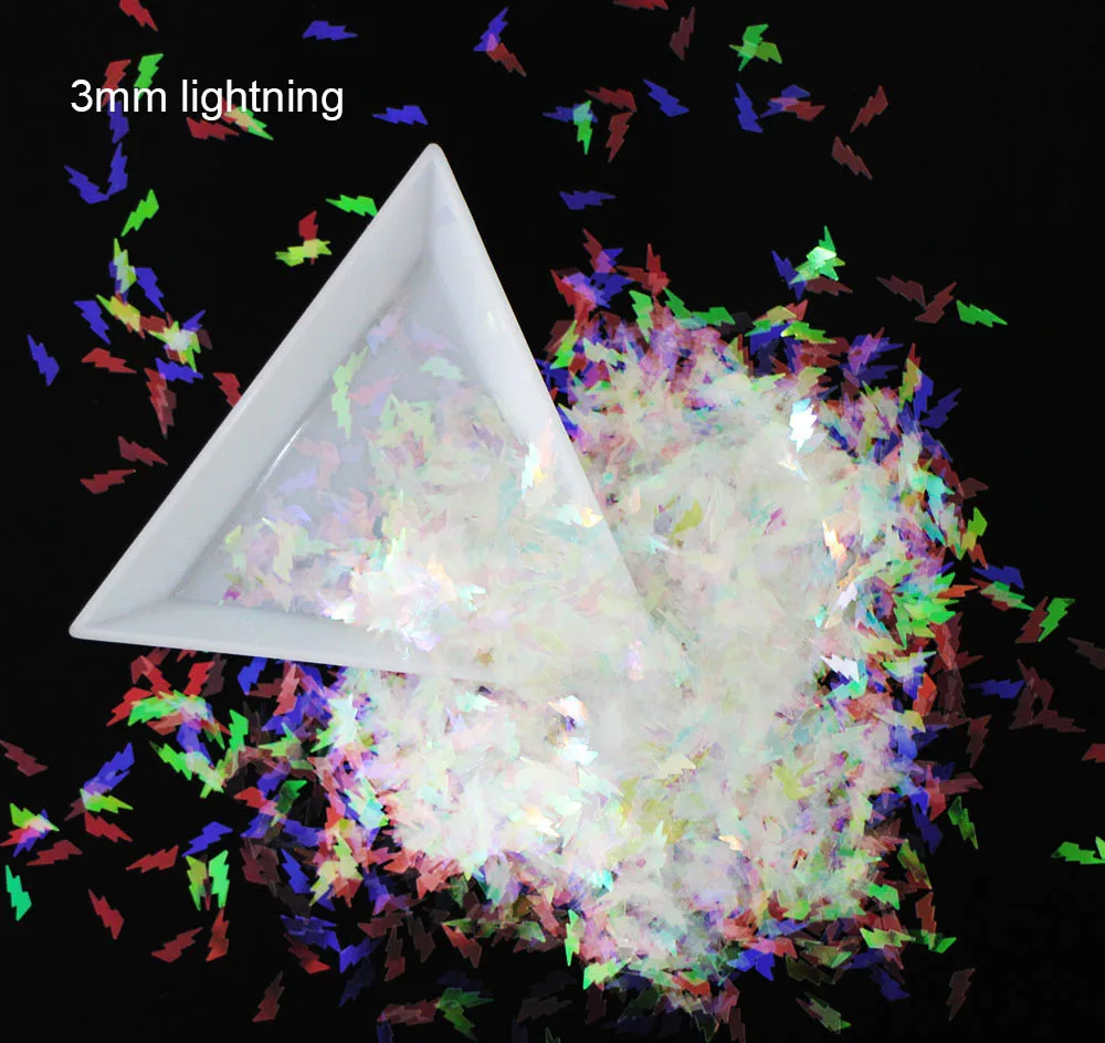 

10g/pack,lightning/arrowhead/highheel/leaf Shapes Sequins, Iridescent Rainbow Shining Slices 3D nail art glitters paillettes.