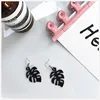 Fashion Hollow Monstera Leaf Drop Earrings Women Acrylic Tropical Plant Cute Earrings Holiday Beach Party Girl Bohemian Jewelry  ► Photo 3/6