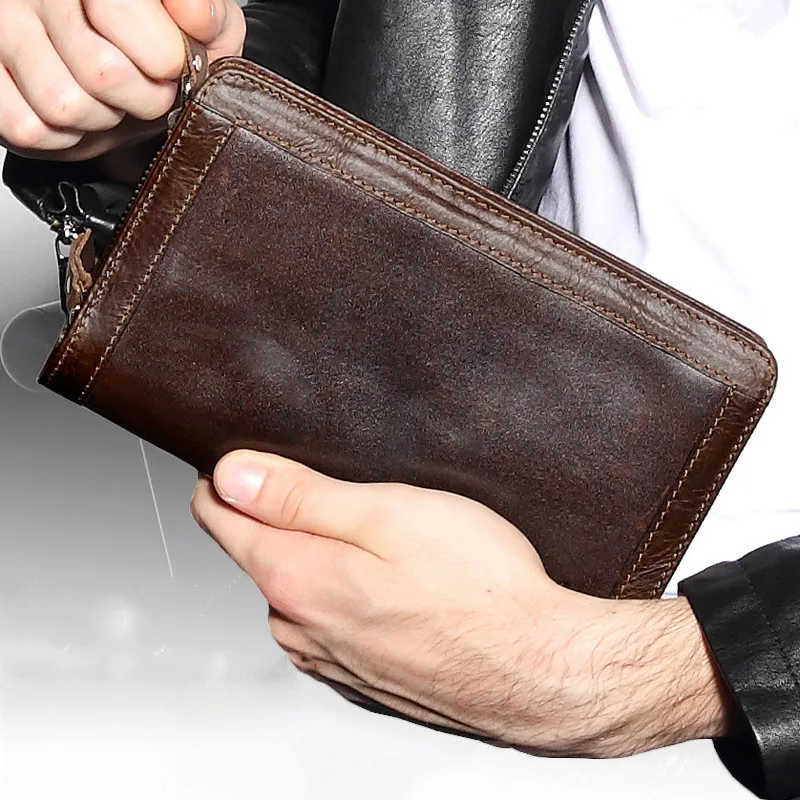 

Large Capacity Genuine Leather Man Wallet Card Holder Credit Card Coin Purse Men Wallets Male Clutch Wallet Men Long Wallets