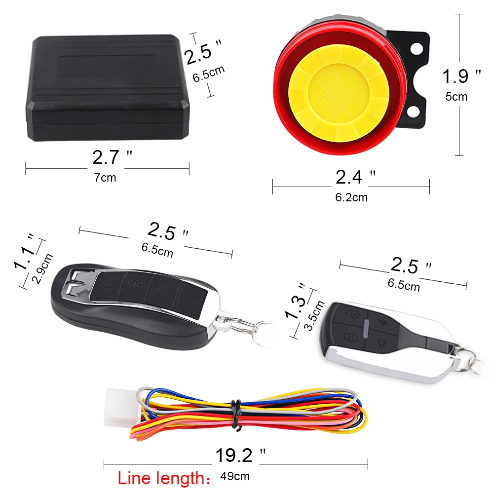 Сигнализация для мотоцикла, велосипеда, скутера, противоугонная охранная сигнализация, защита 12 В, 125 дБ, пульт дистанционного управления, пусковой ключ двигателя