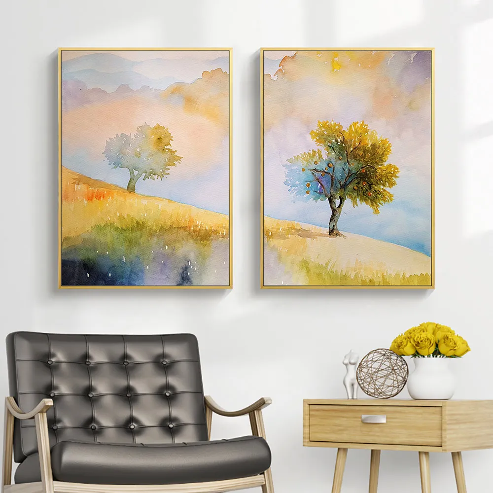 

Oil Painting Nordic Abstract Canvas Painting Tree Poster Landscape Wall Art Canvas Prints Nature Poster Nordic Art Unframed