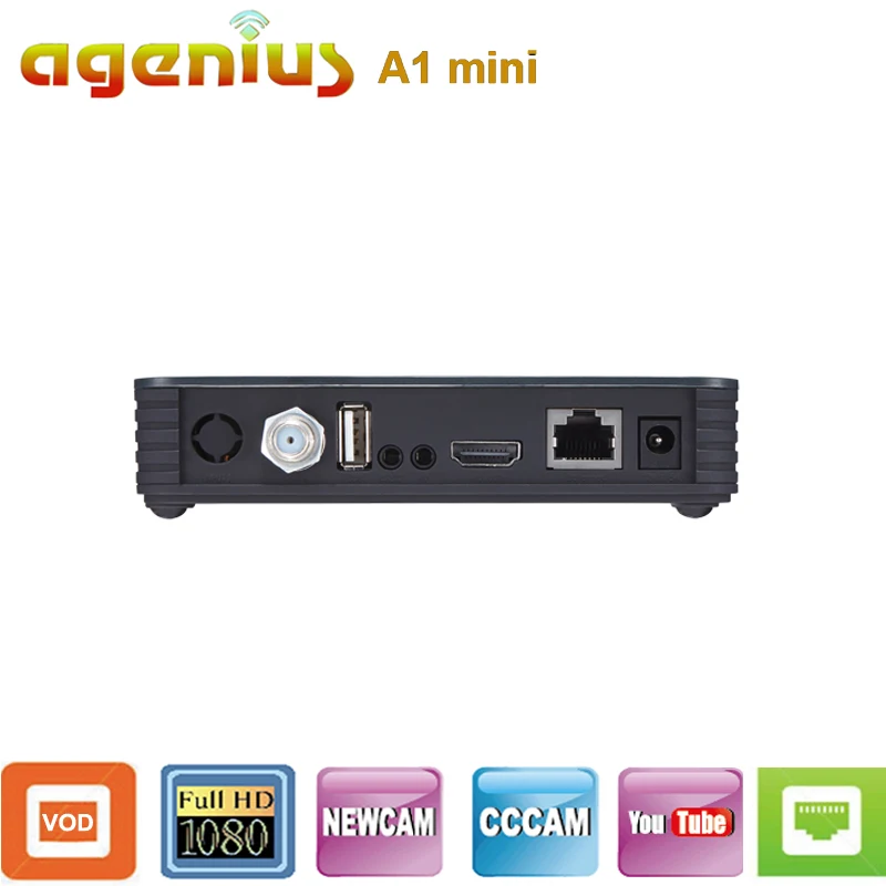 

1pcs HD Receptor DVB-S2 satellite Decoder Agenius A1mini support NEWCAM CCCAM USB WIFI BISS Key Powervu satellite receiver